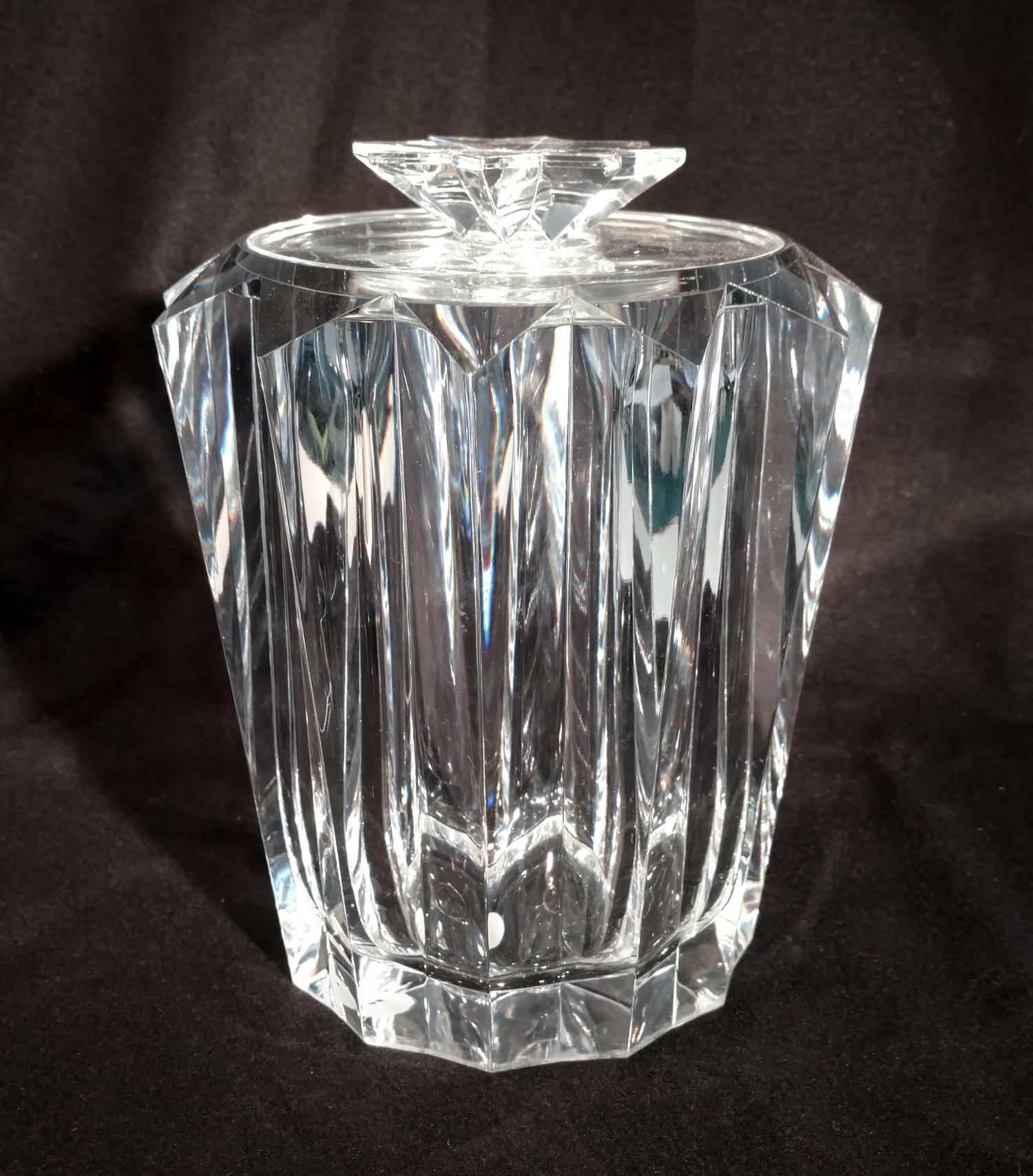 A Lucite Ice Bucket Height 10 1/2 inches.