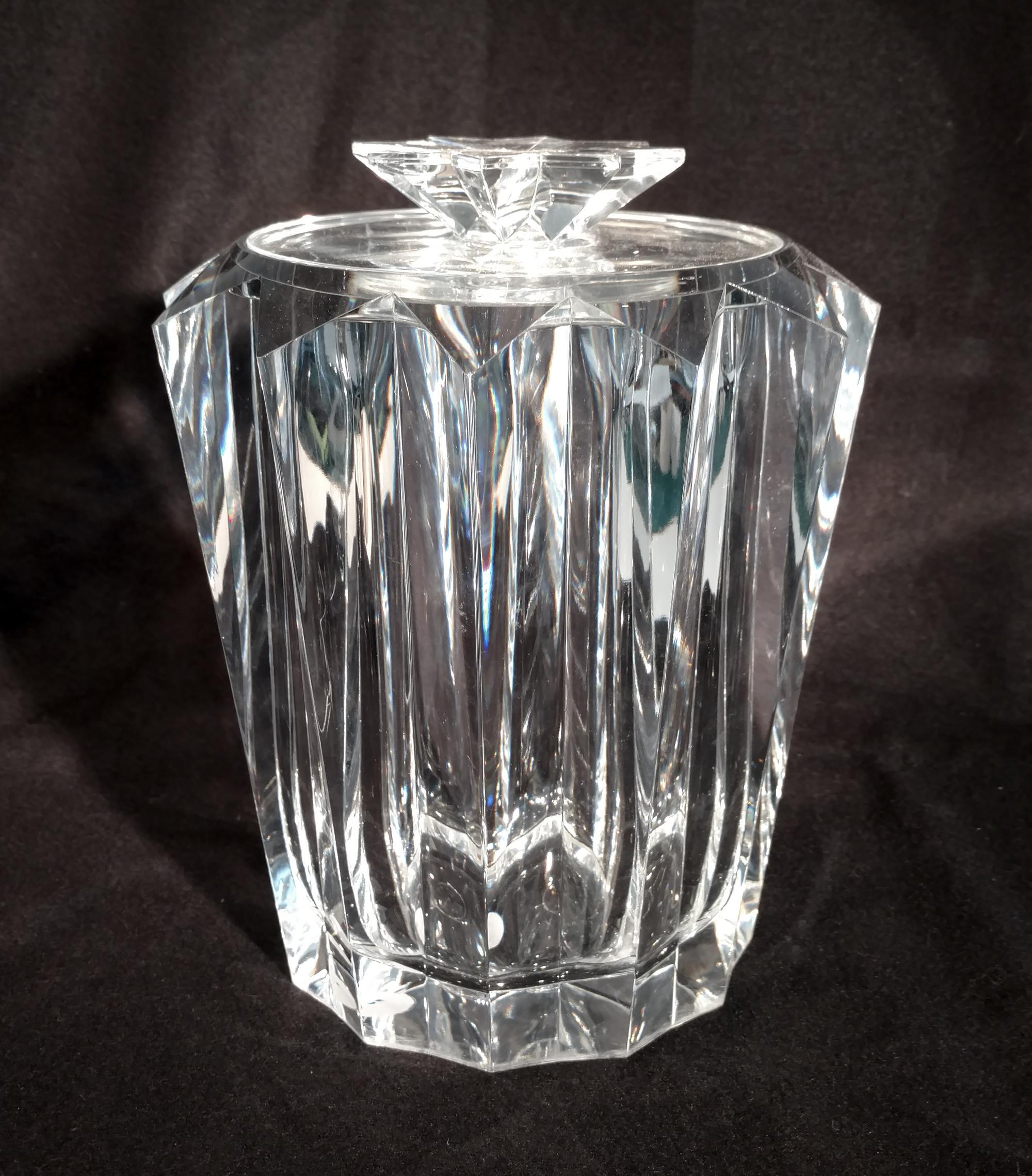 A Lucite Ice Bucket Height 10 1/2 inches.