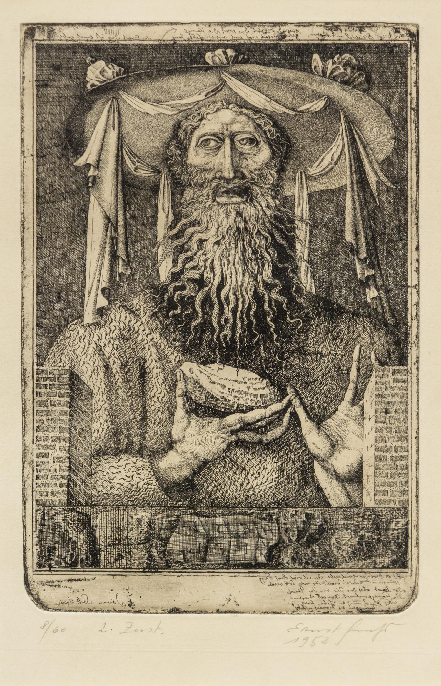 Ernst Fuchs, (Austrian, b. 1930), Ezechiel, 1952
