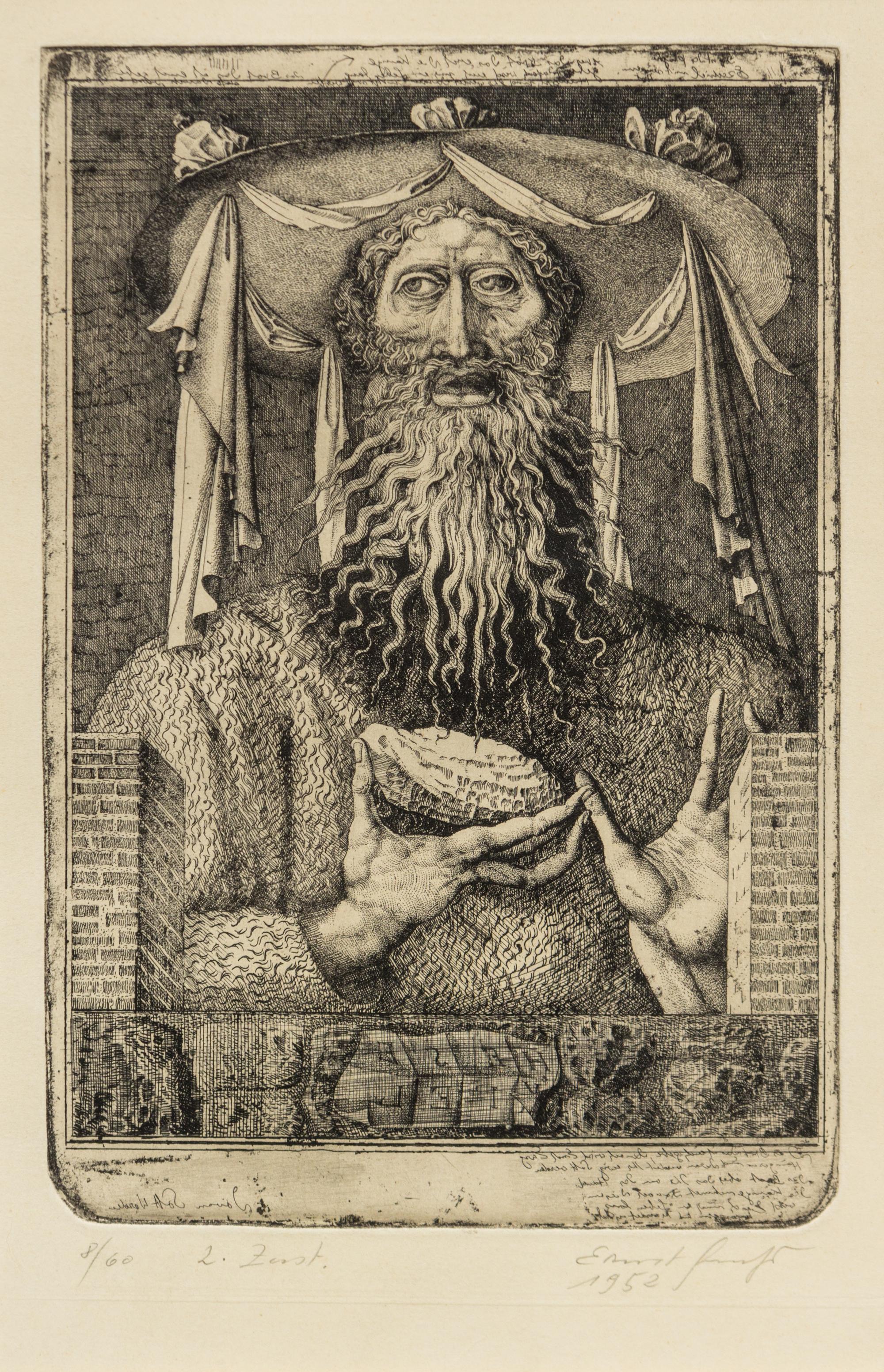 Ernst Fuchs, (Austrian, b. 1930), Ezechiel, 1952