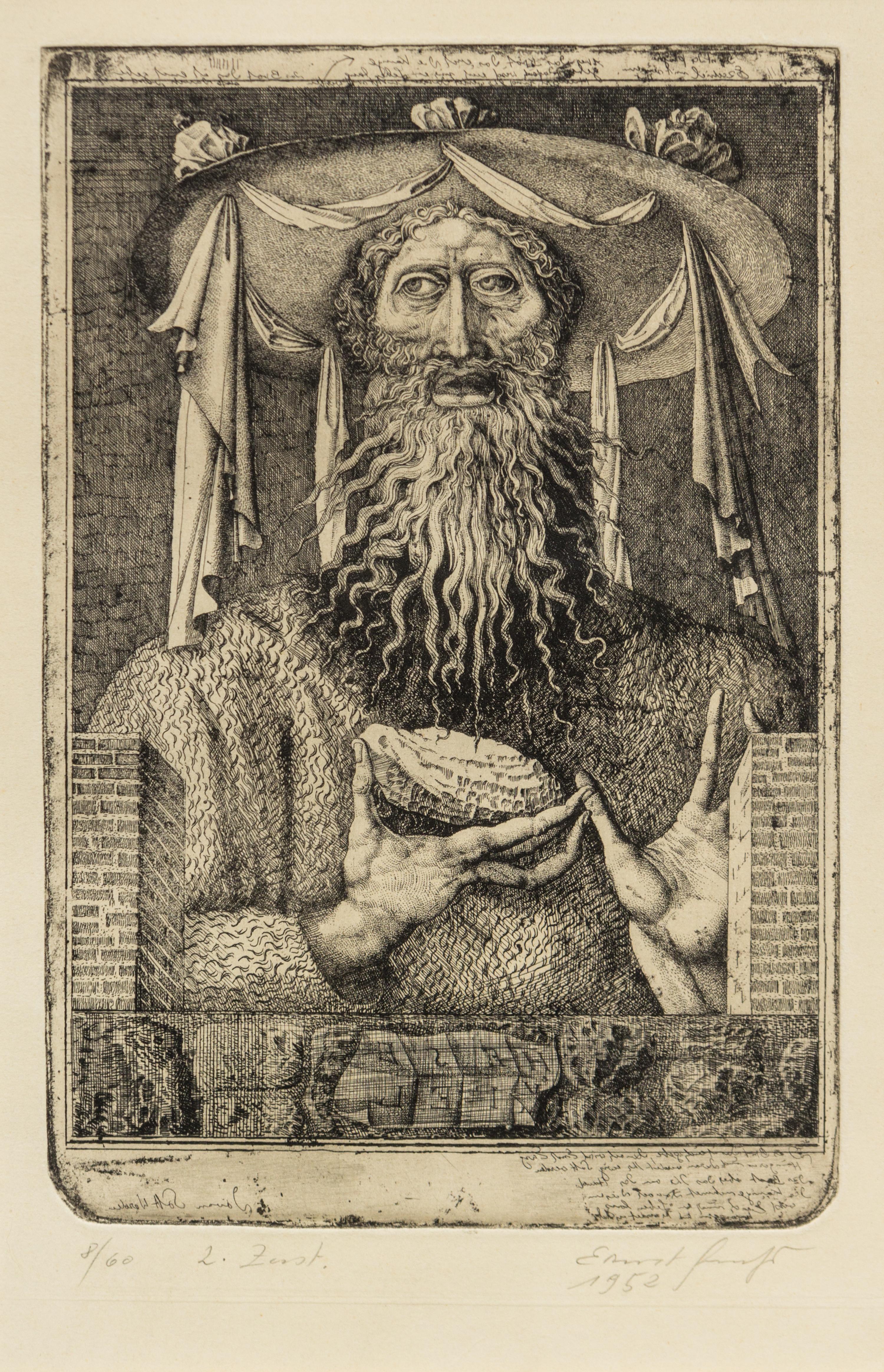 Ernst Fuchs, (Austrian, b. 1930), Ezechiel, 1952