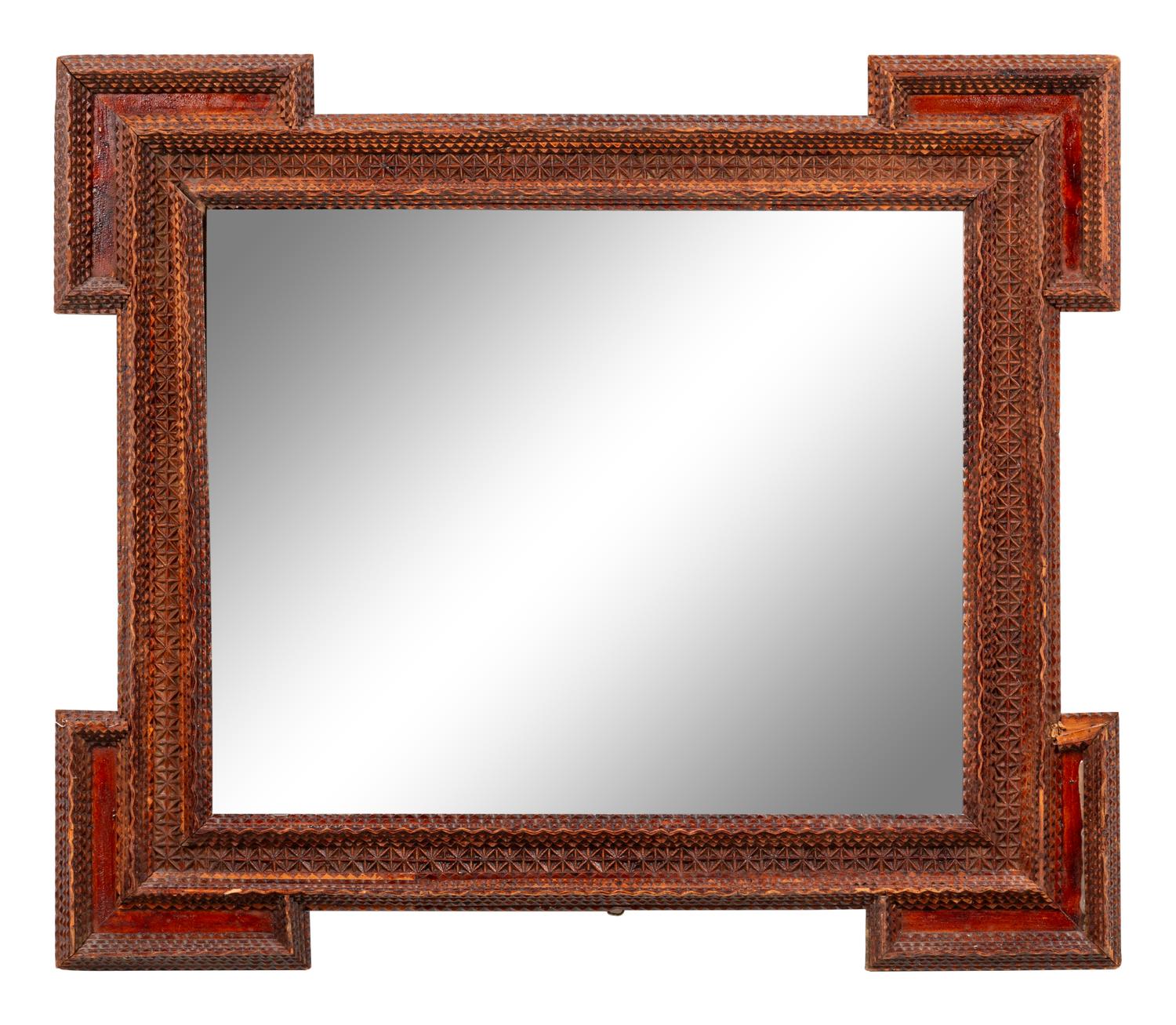 Two Tramp Art Mirrors