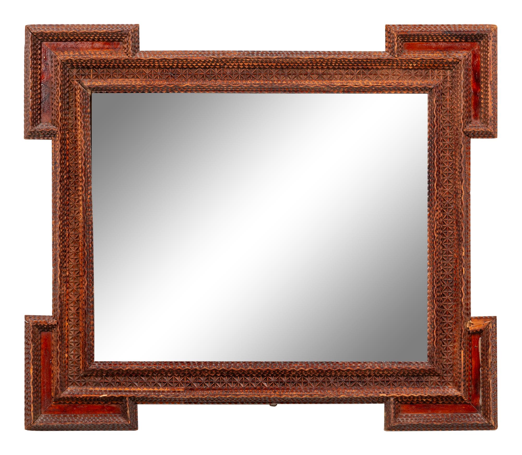 Two Tramp Art Mirrors