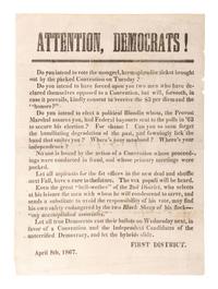 [POLITICS IN AMERICA]. Attention Democrats! N.p., 8 April 1867.