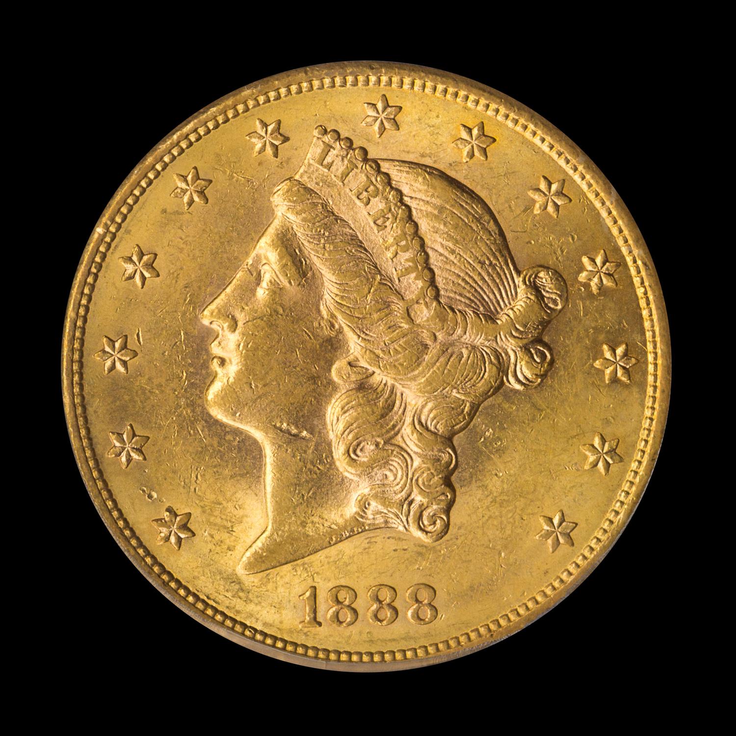 A United States 1888-S Liberty Head $20 Gold Coin