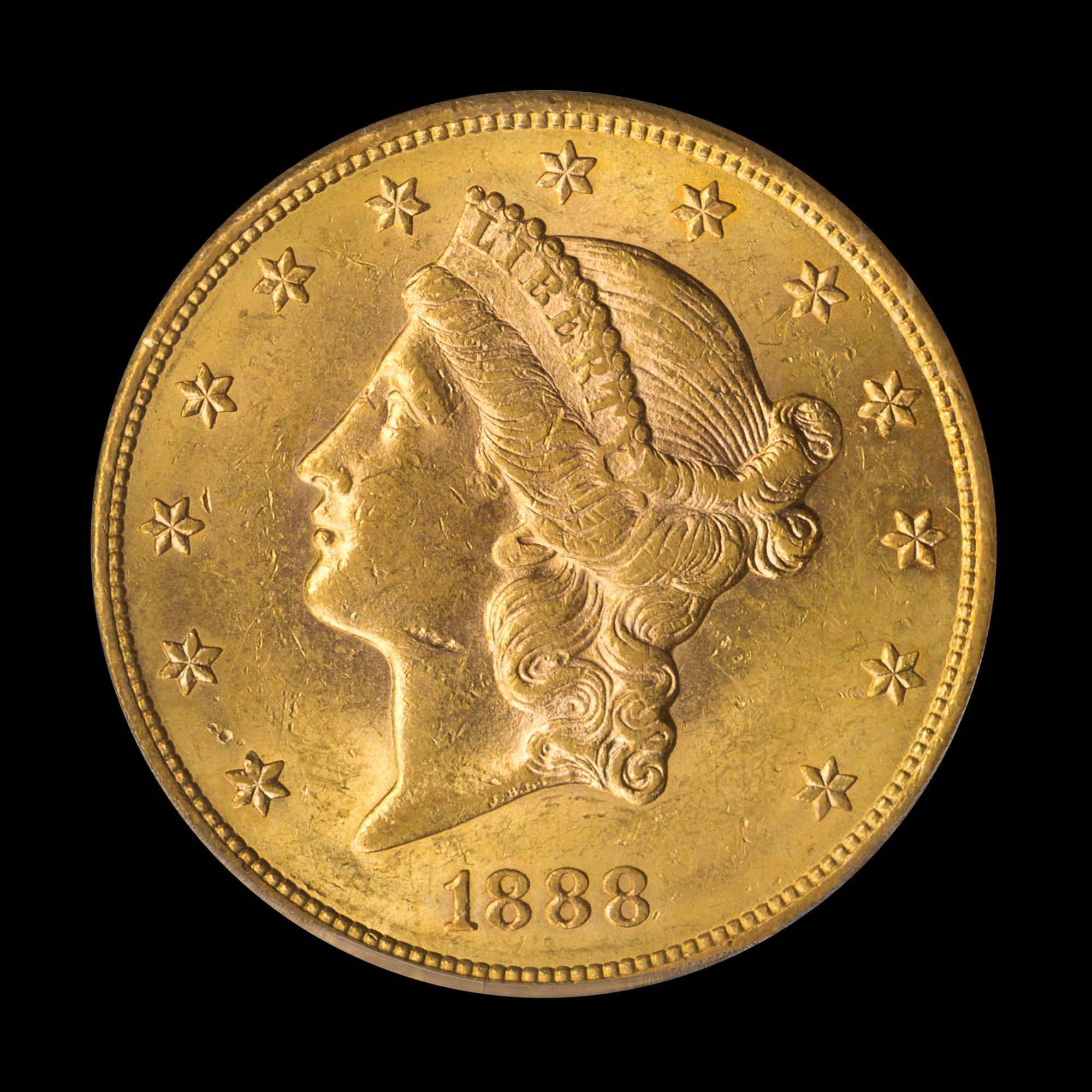A United States 1888-S Liberty Head $20 Gold Coin