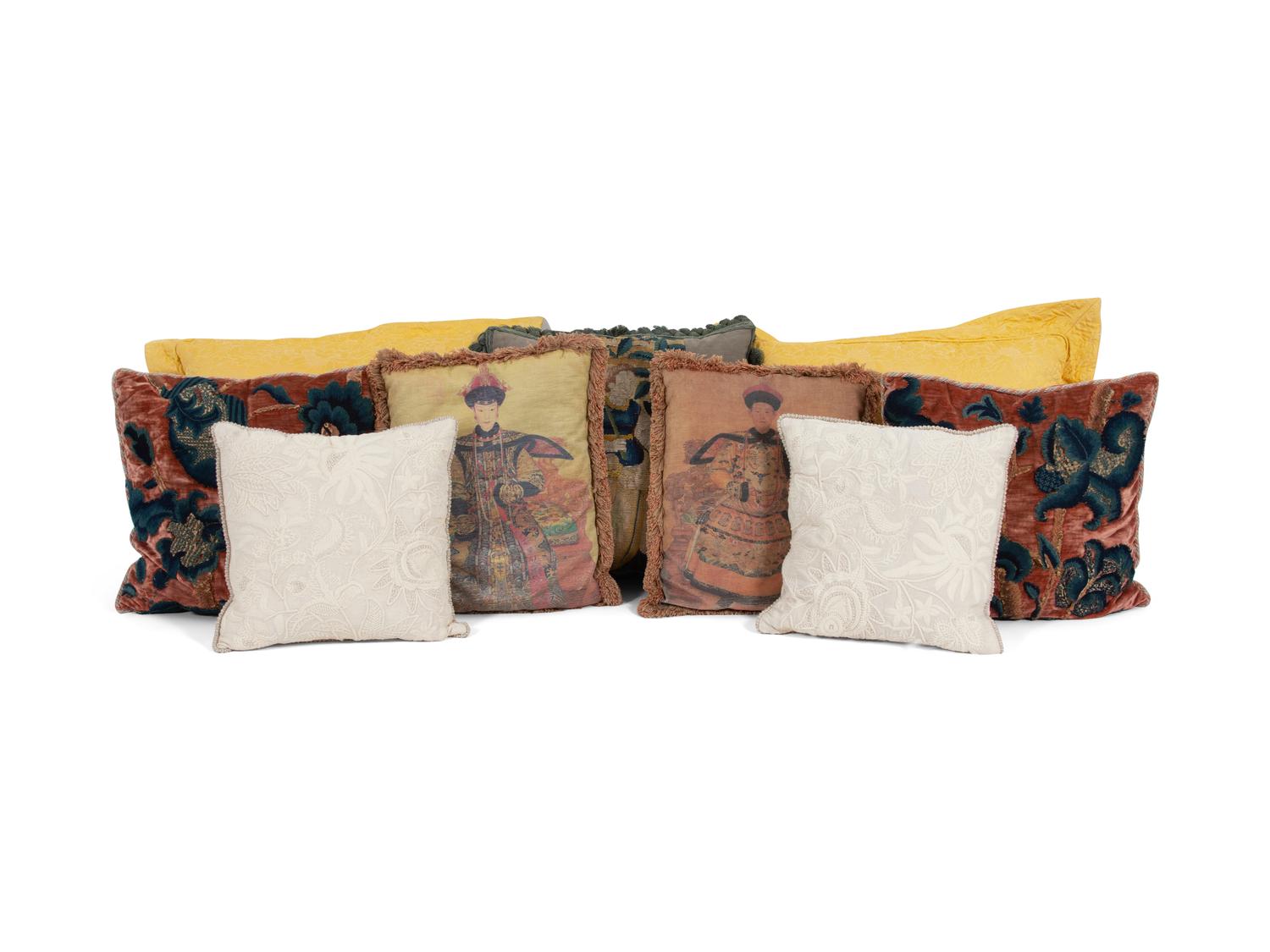 A Group of Nine Pillows