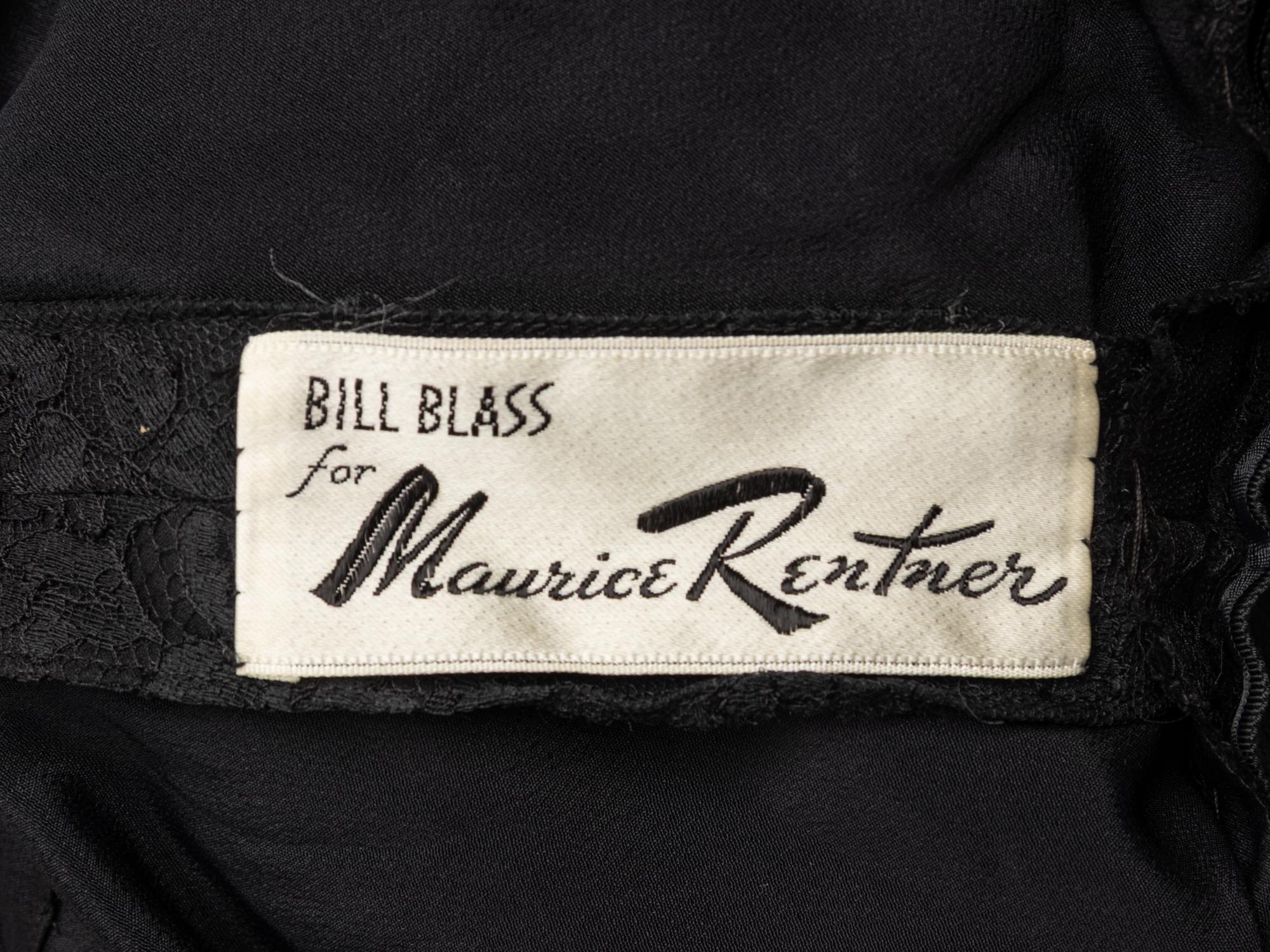 BILL BLASS FOR MAURICE RENTNER, LACE & FEATHER COCKTAIL DRESS