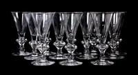 A Set of Twelve Steuben Glass Cordials Height 6 inches.