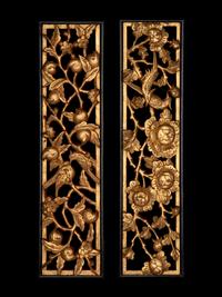 Four Chinese Gilt Wood Panels