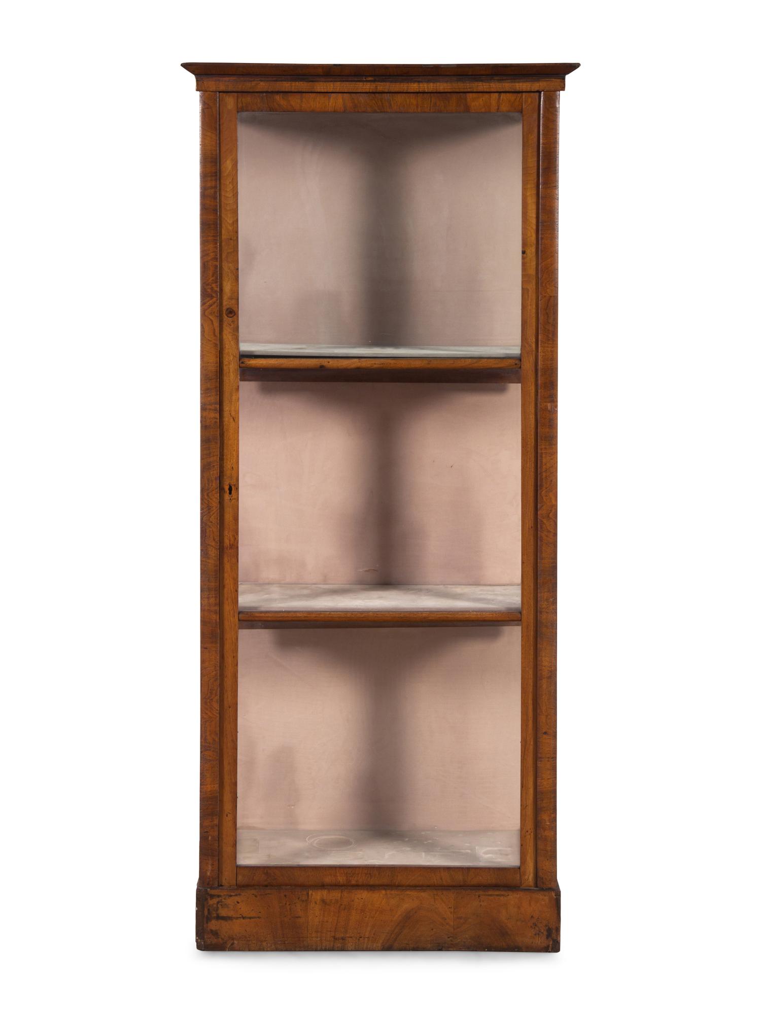 A Biedermeier Birch Vitrine Cabinet