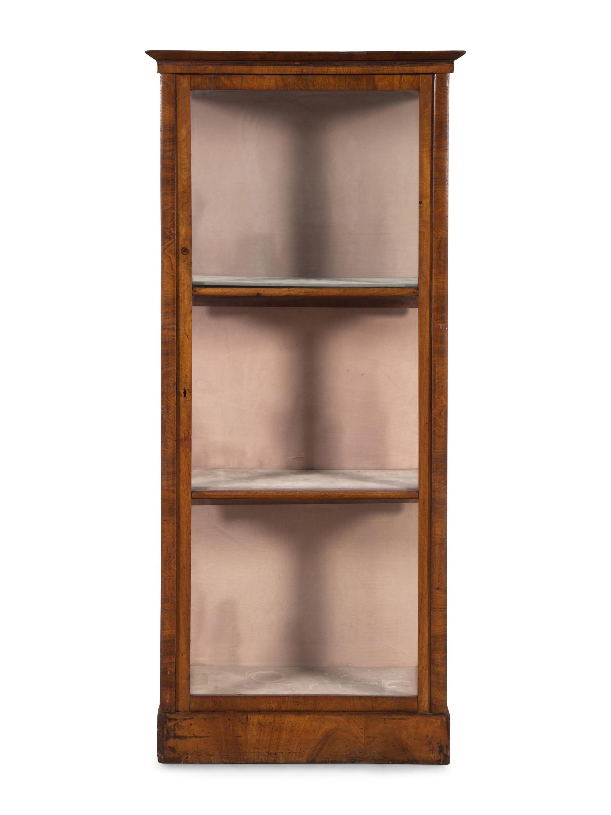 A Biedermeier Birch Vitrine Cabinet