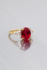 AN IMPORTANT BURMESE RUBY AND DIAMOND RING