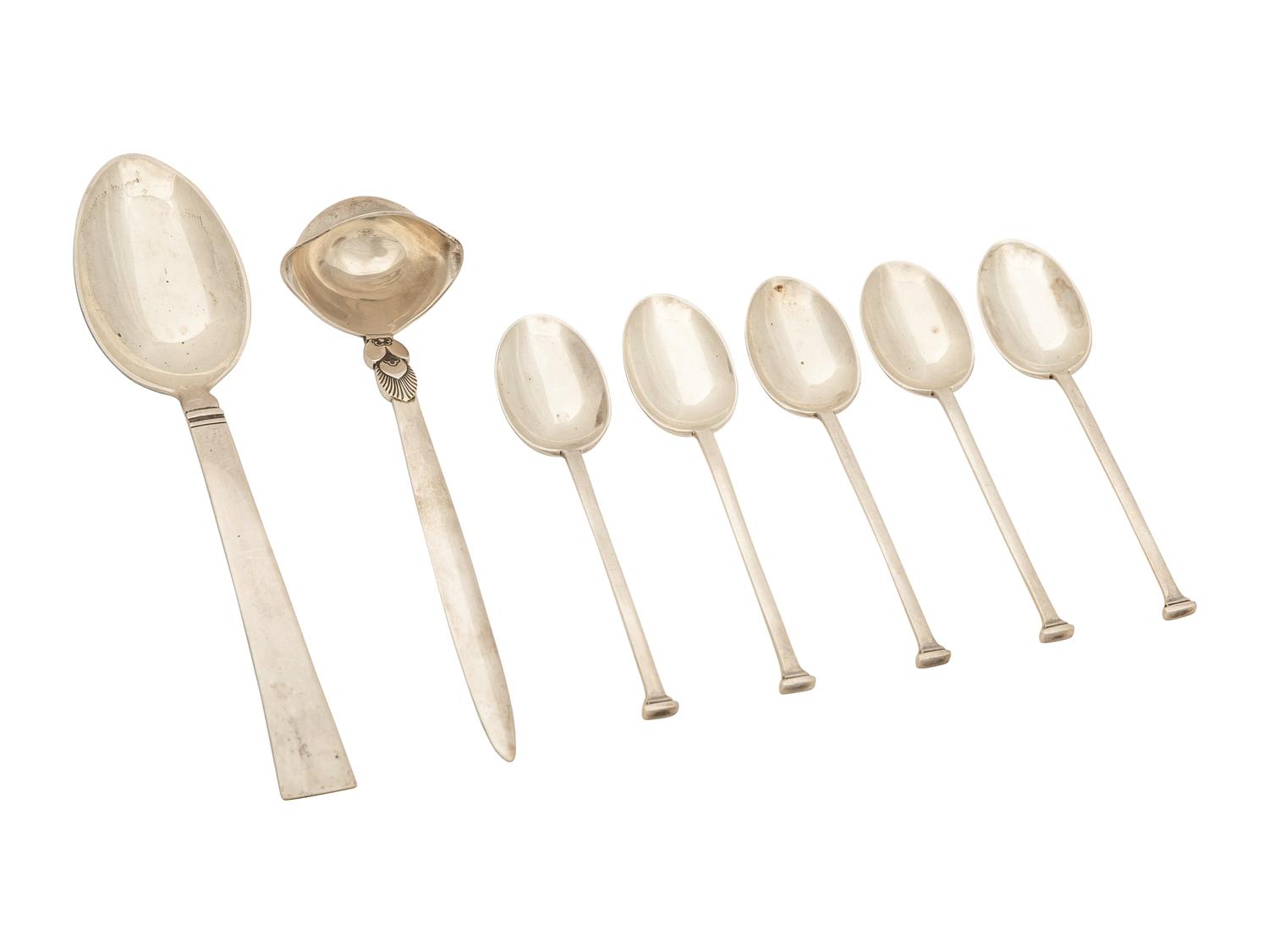 A Group of Georg Jensen and Other Silver Table Articles