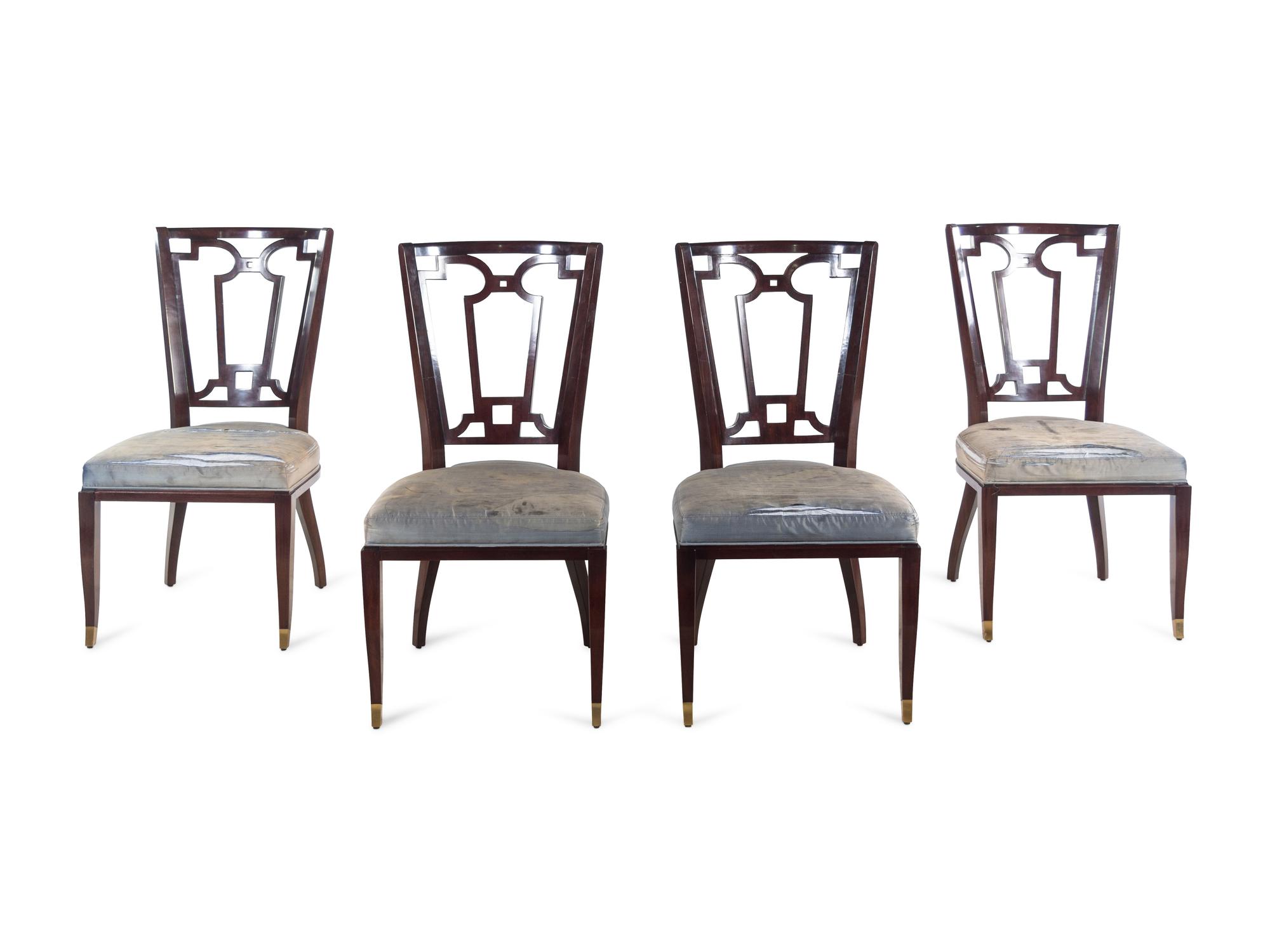 A Set of Four Lucien Rollin for William Switzer Marquise Side Chairs