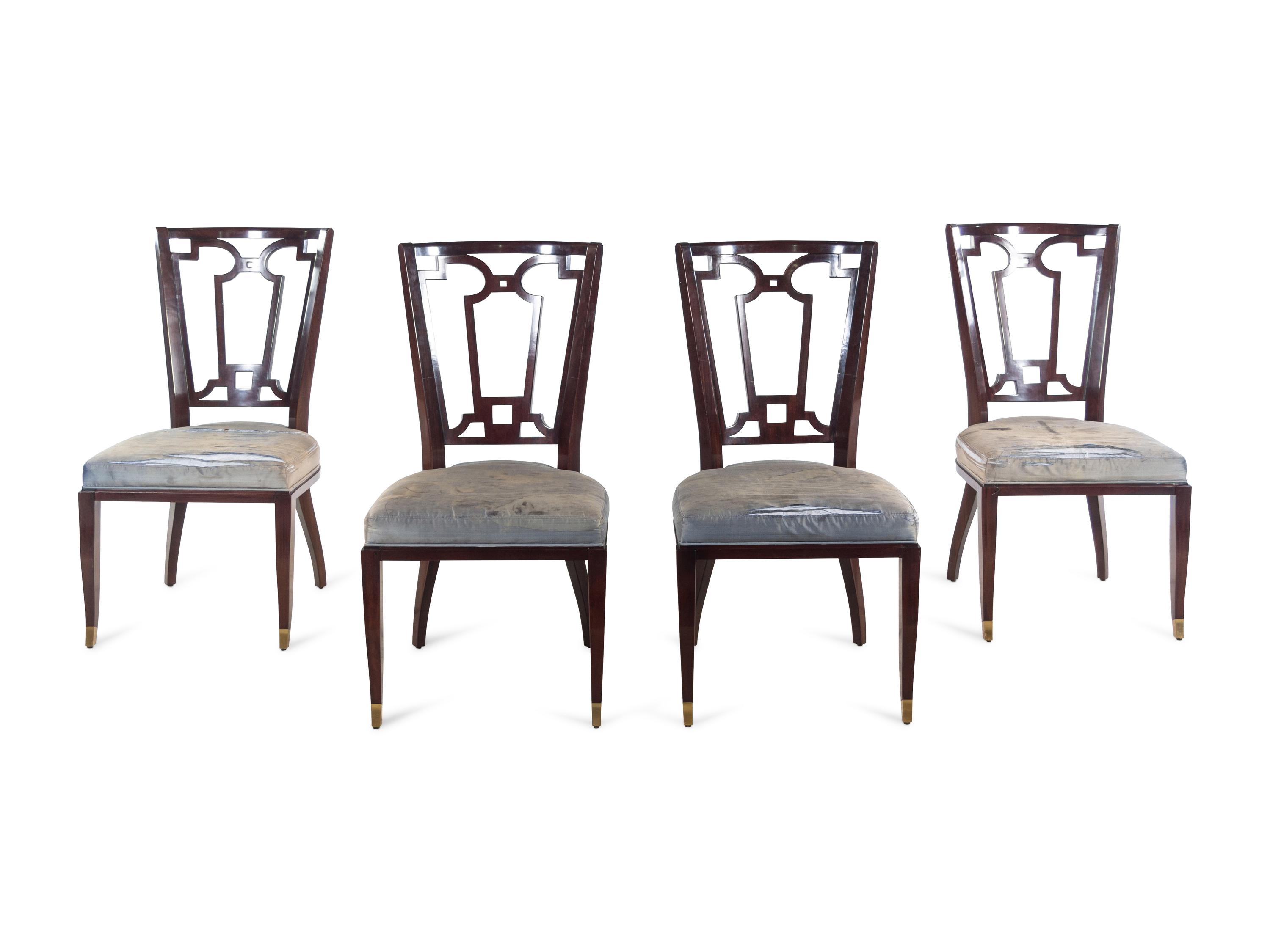 A Set of Four Lucien Rollin for William Switzer Marquise Side Chairs
