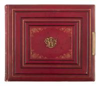 [EARLY PHOTO] English album presented to Capt. Bradley cont. 140+ photos, incl. military subjects.