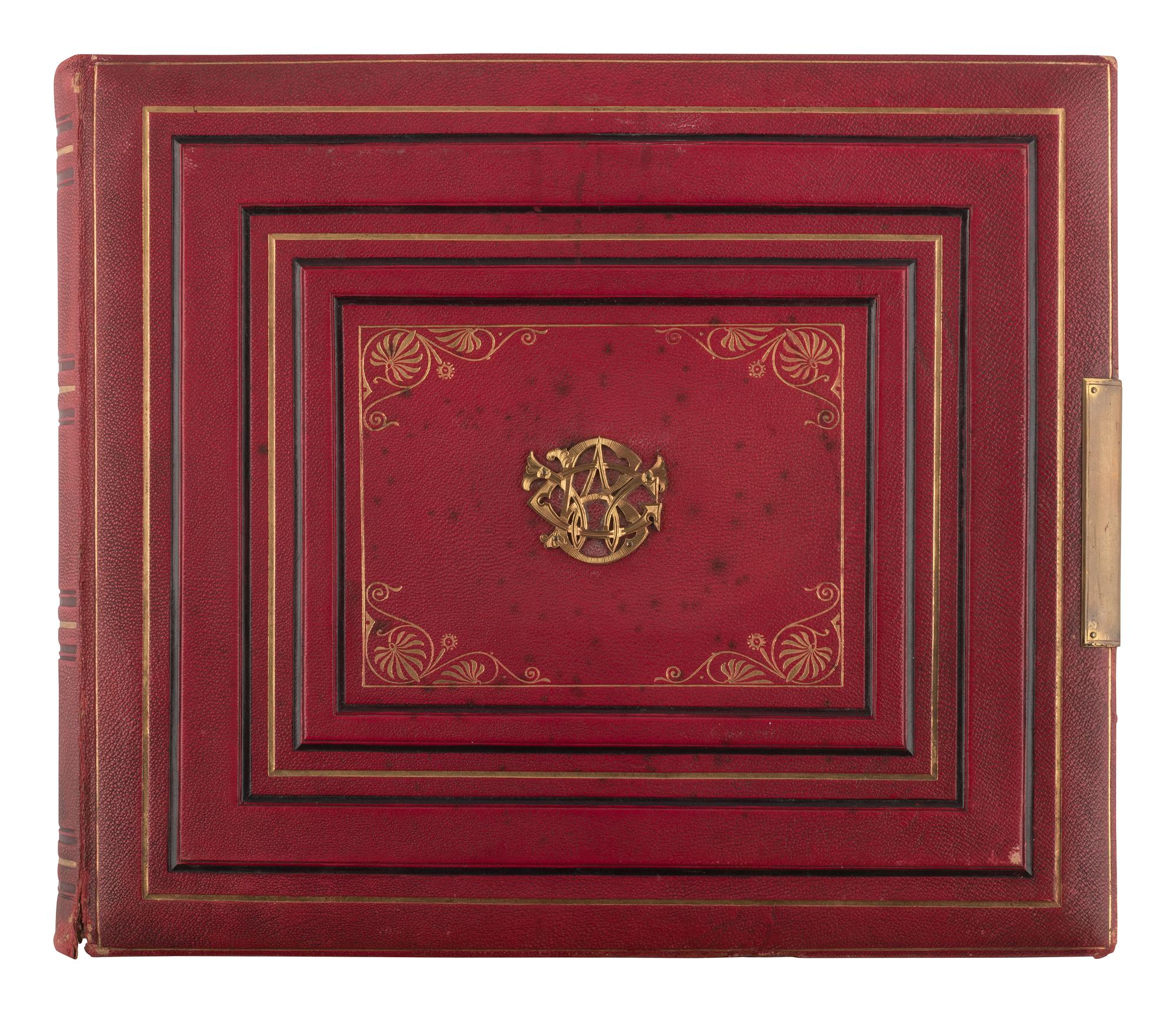 [EARLY PHOTO] English album presented to Capt. Bradley cont. 140+ photos, incl. military subjects.