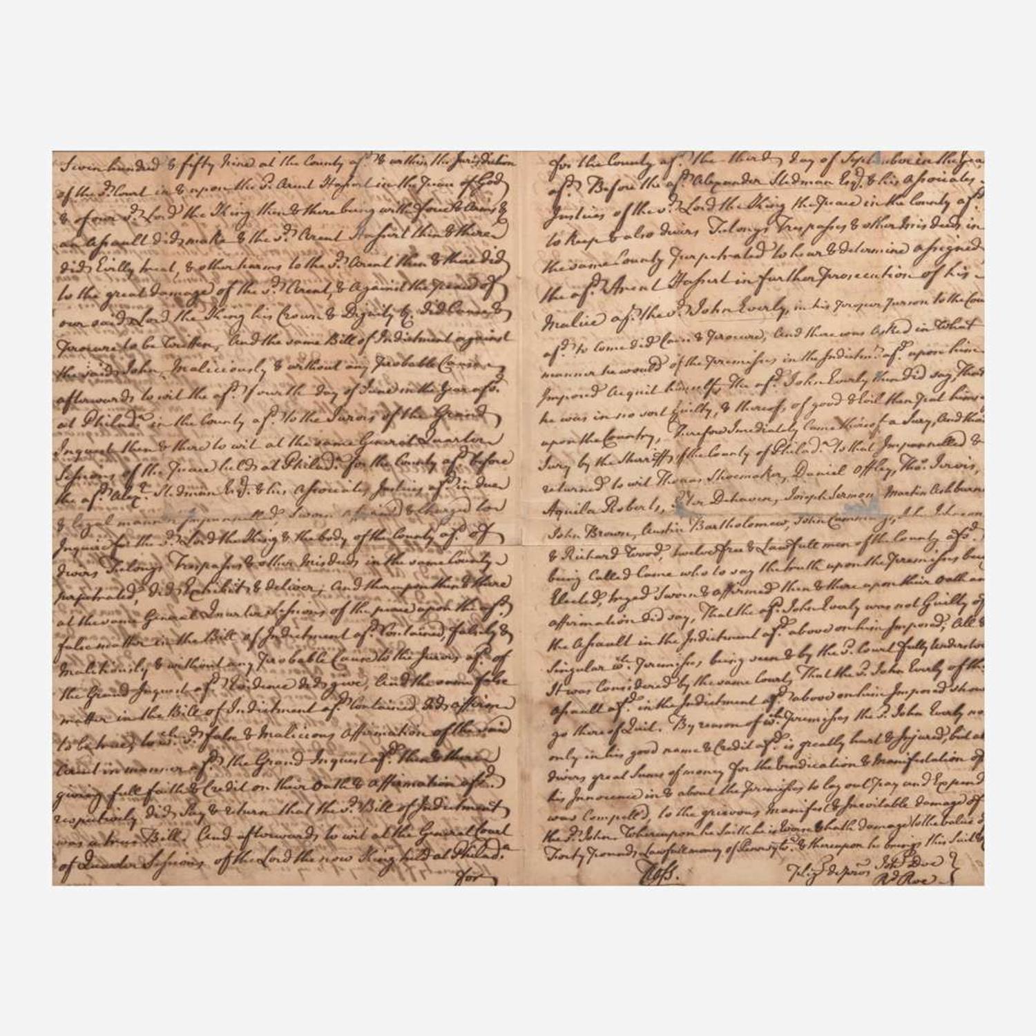 [Declaration of Independence] [Pennsylvania] Ross, George Autograph Document, signed