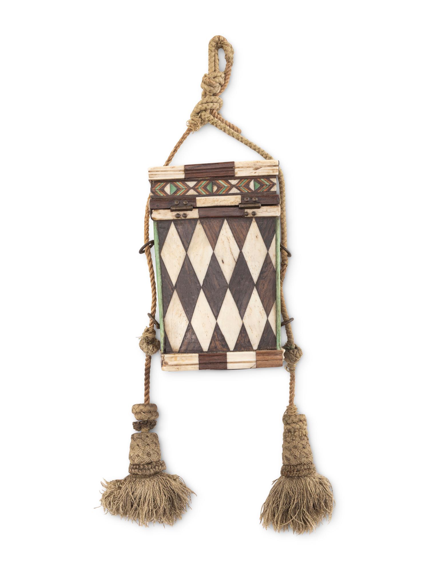 An Italian Embriachi Style Green-Dyed Bone and Marquetry Box
