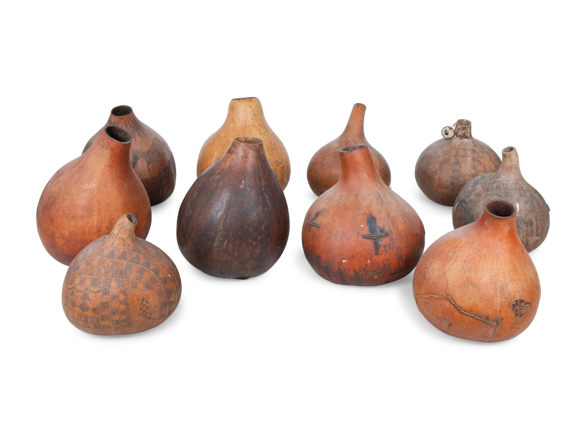 A Group of Nine Calabash Gourd Urns — 20TH CENTURY