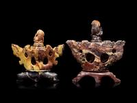 Two Chinese Carved Soapstone Incense Burners