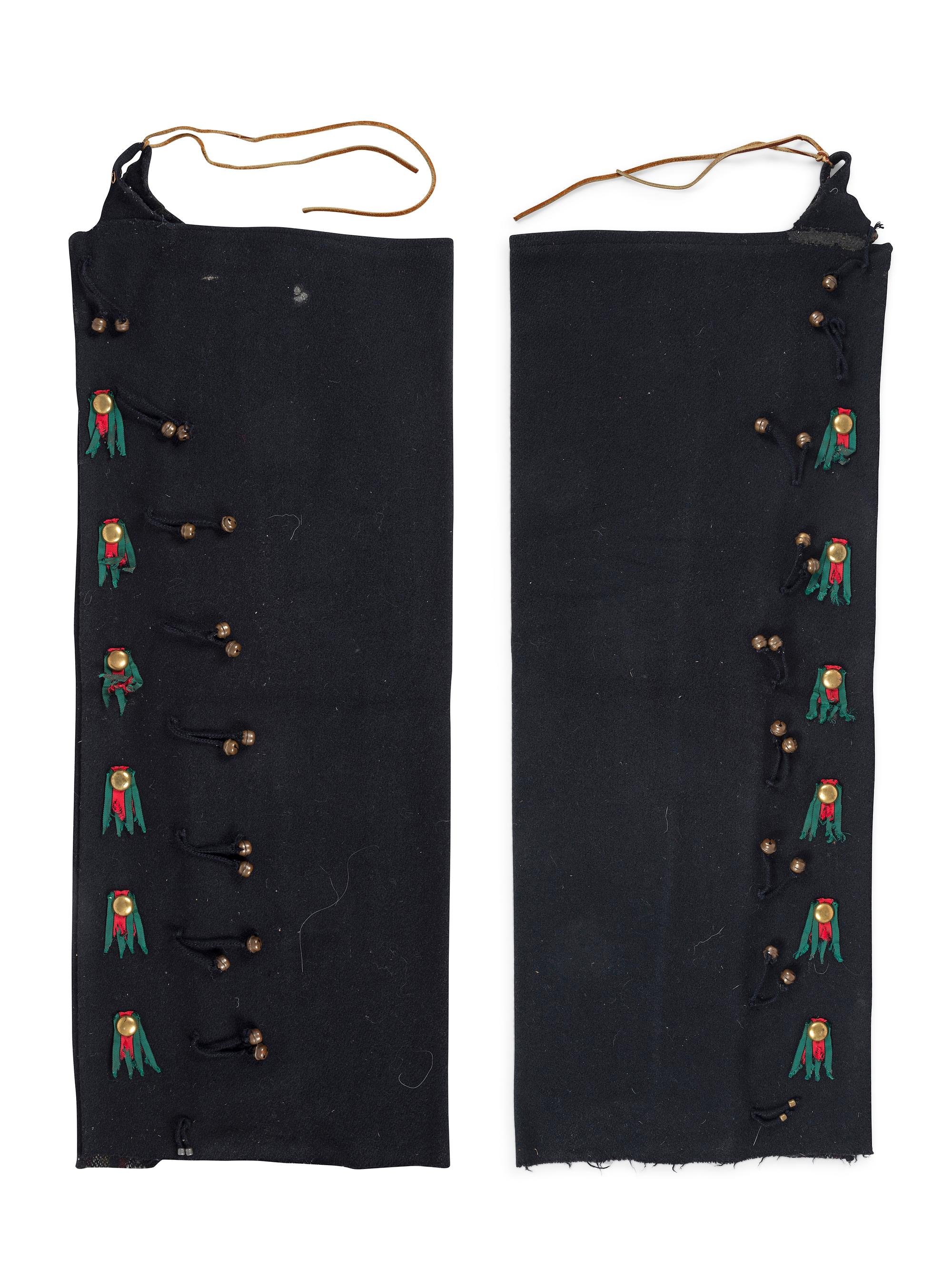 Sioux Beaded Wool Leggings, with Ribbons