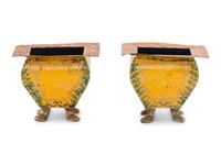 A Pair of Painted Tôle Cache Pots