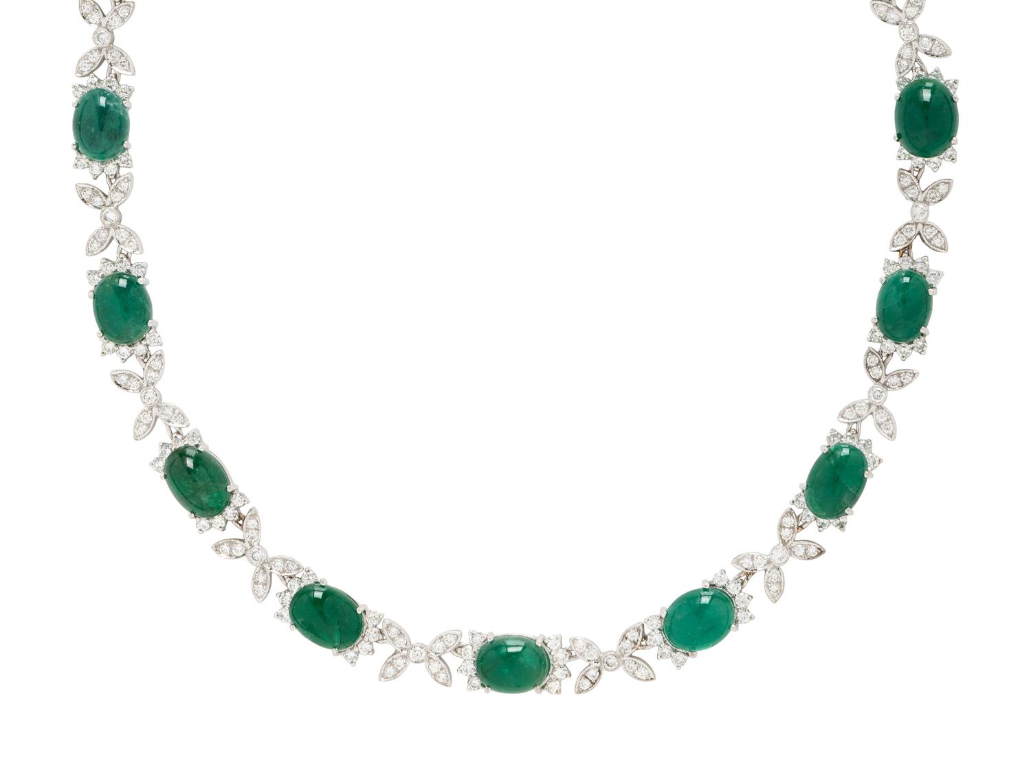 EMERALD AND DIAMOND NECKLACE
