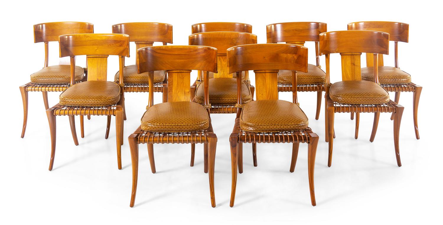 Set of Ten Klismos Style Chairs
