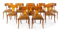 Set of Ten Klismos Style Chairs