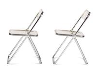 A Pair of Italian Lucite Folding Chairs
