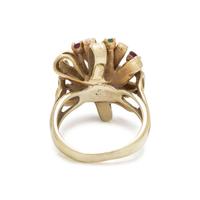 YELLOW GOLD, DIAMOND AND GEMSTONE RING