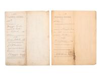[EDUCATION]. Two pay vouchers for African American teachers, Rowan County, NC, late 1800s.