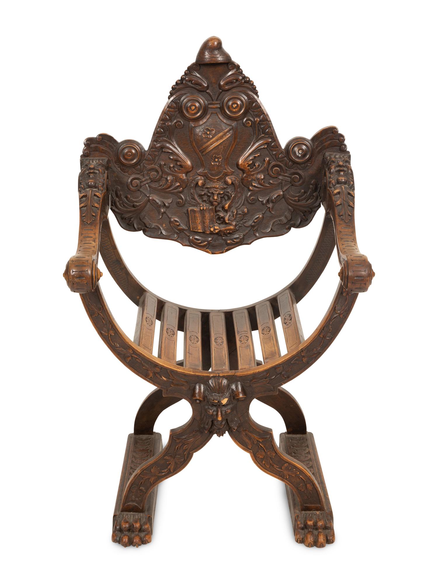 An Italian Savonarola Style Armchair