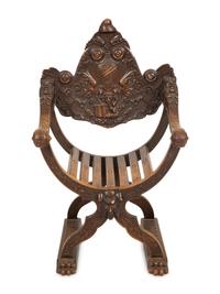 An Italian Savonarola Style Armchair