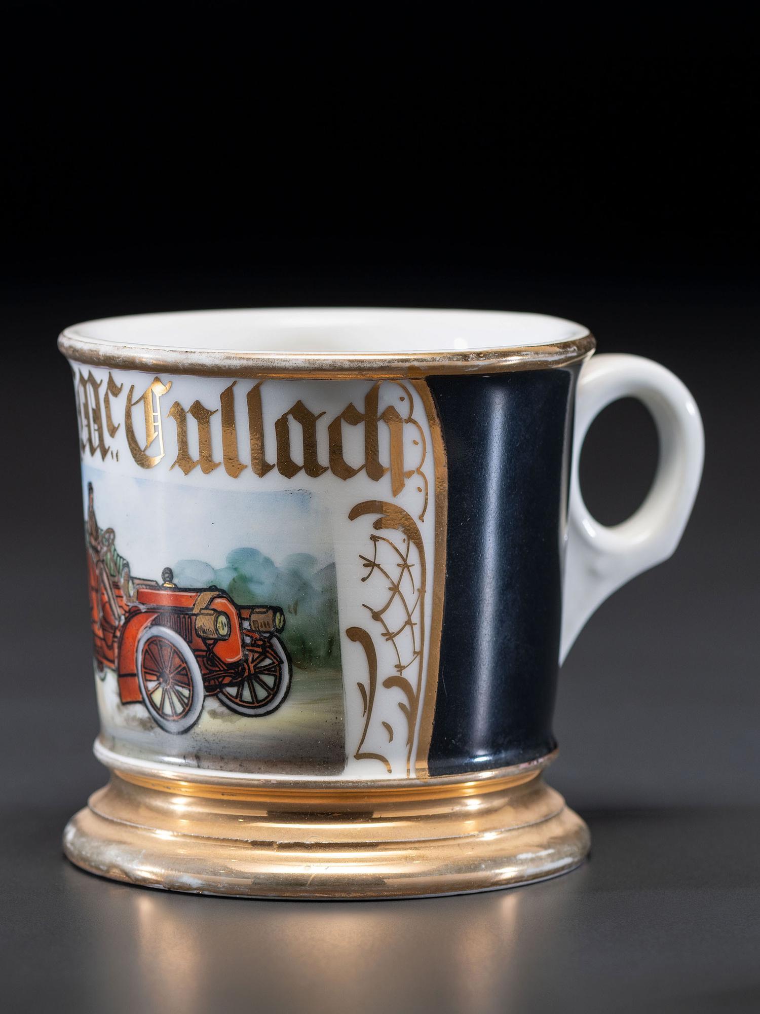 An Open Touring Car Porcelain Shaving Mug