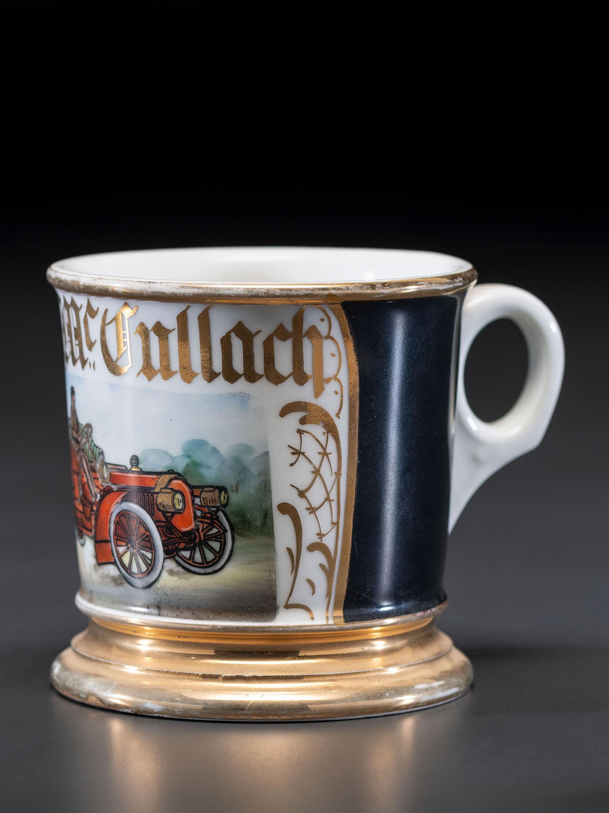An Open Touring Car Porcelain Shaving Mug