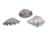 A Group of Three Silver-Plate Clad Seashells