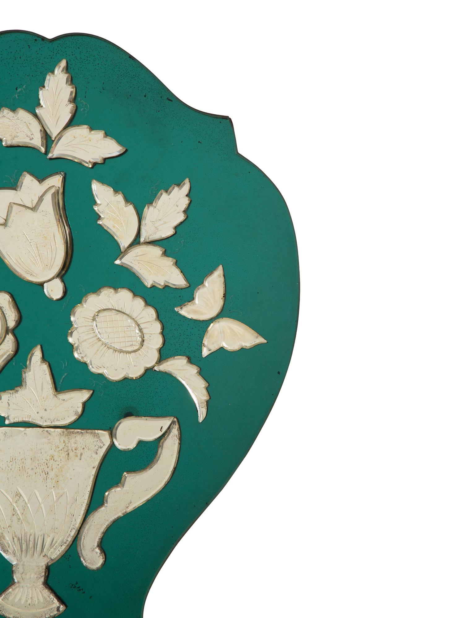 An Art Deco Venetian Style Mirrored Glass Wall Plaque