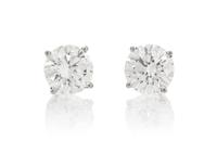 A Pair of White Gold and Diamond Stud Earrings, 1.70 dwts.