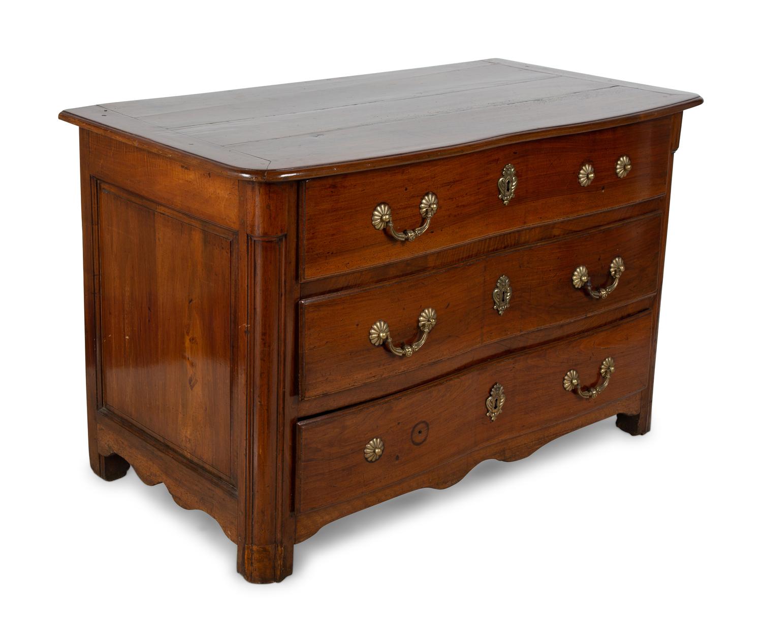 A Louis XV Style Walnut Commode