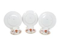 A Set of Twelve Spode Dinner Plates and a Similar Set of Royal Crown Derby Cups and Saucers