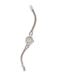 HAMILTON, PLATINUM AND DIAMOND WRISTWATCH