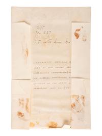 LAFAYETTE, Marie-Joseph Paul Yves Roch Gilbert du Motier, Marquis de (1757-1834). Document signed ("Lafayette") to General Louis-Alexandre Berthier, French Minister of War. 5 May 1794. [ With: ] Lafayette mourning ribbon, 1843.