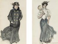 Woman Dressed in a Naval Uniform and Woman in a Tennis Outfit (a pair of works)