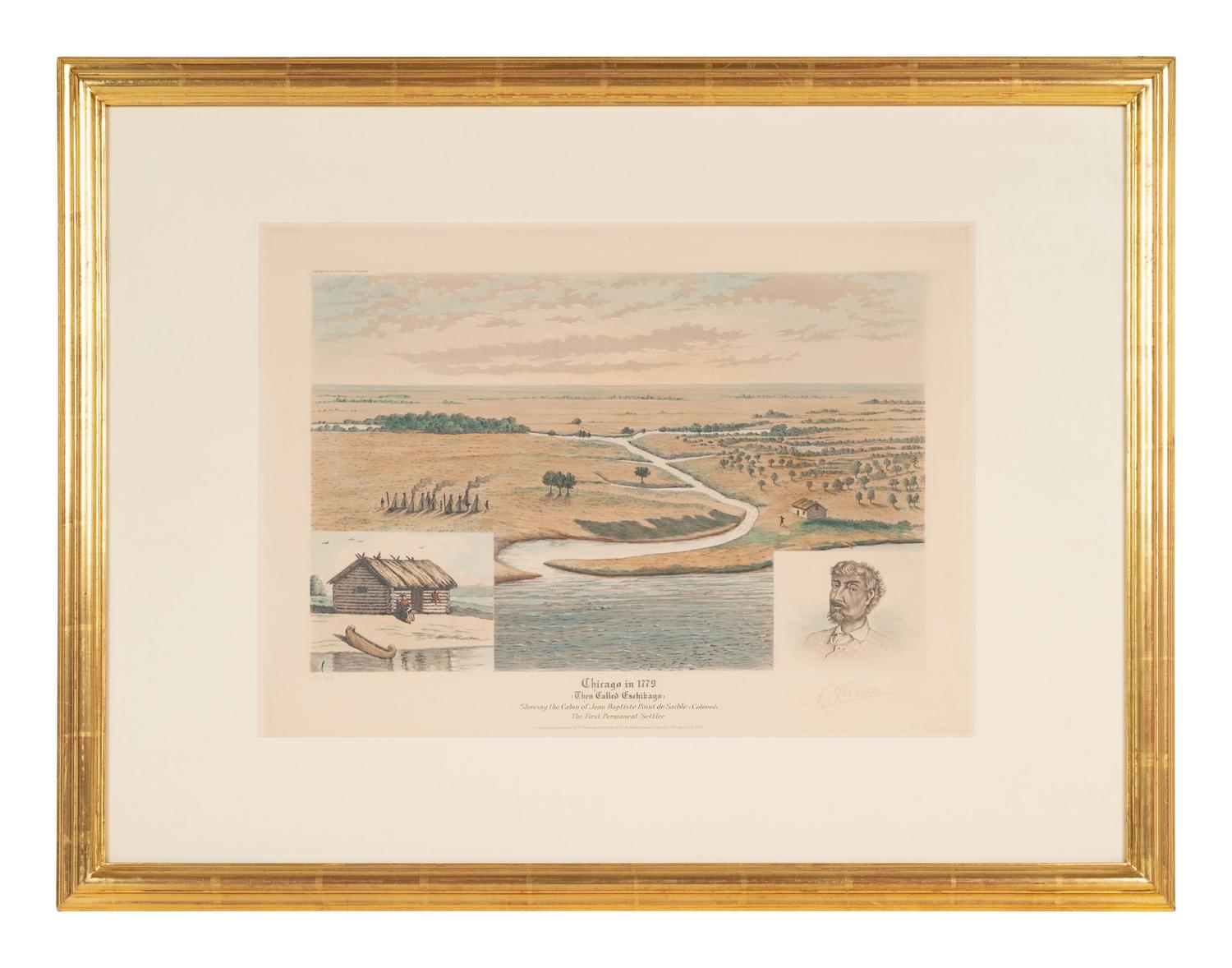 A group of 4 aquatint prints of Chicago by A. Ackermann and Son, Inc., comprising: