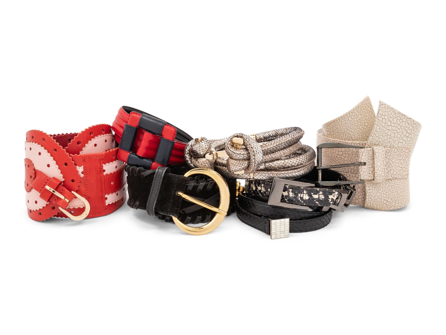 Seven Designer Belts: Four Oscar de la Renta & Three Yves Saint Laurent, 1990-2010s