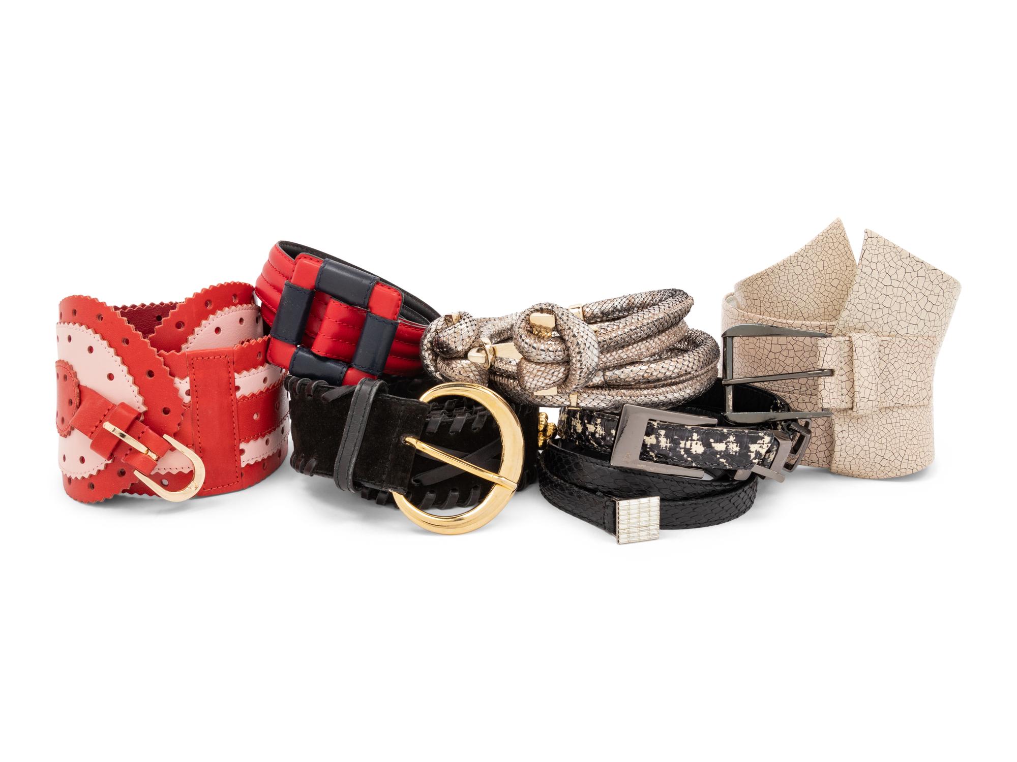 Seven Designer Belts: Four Oscar de la Renta & Three Yves Saint Laurent, 1990-2010s