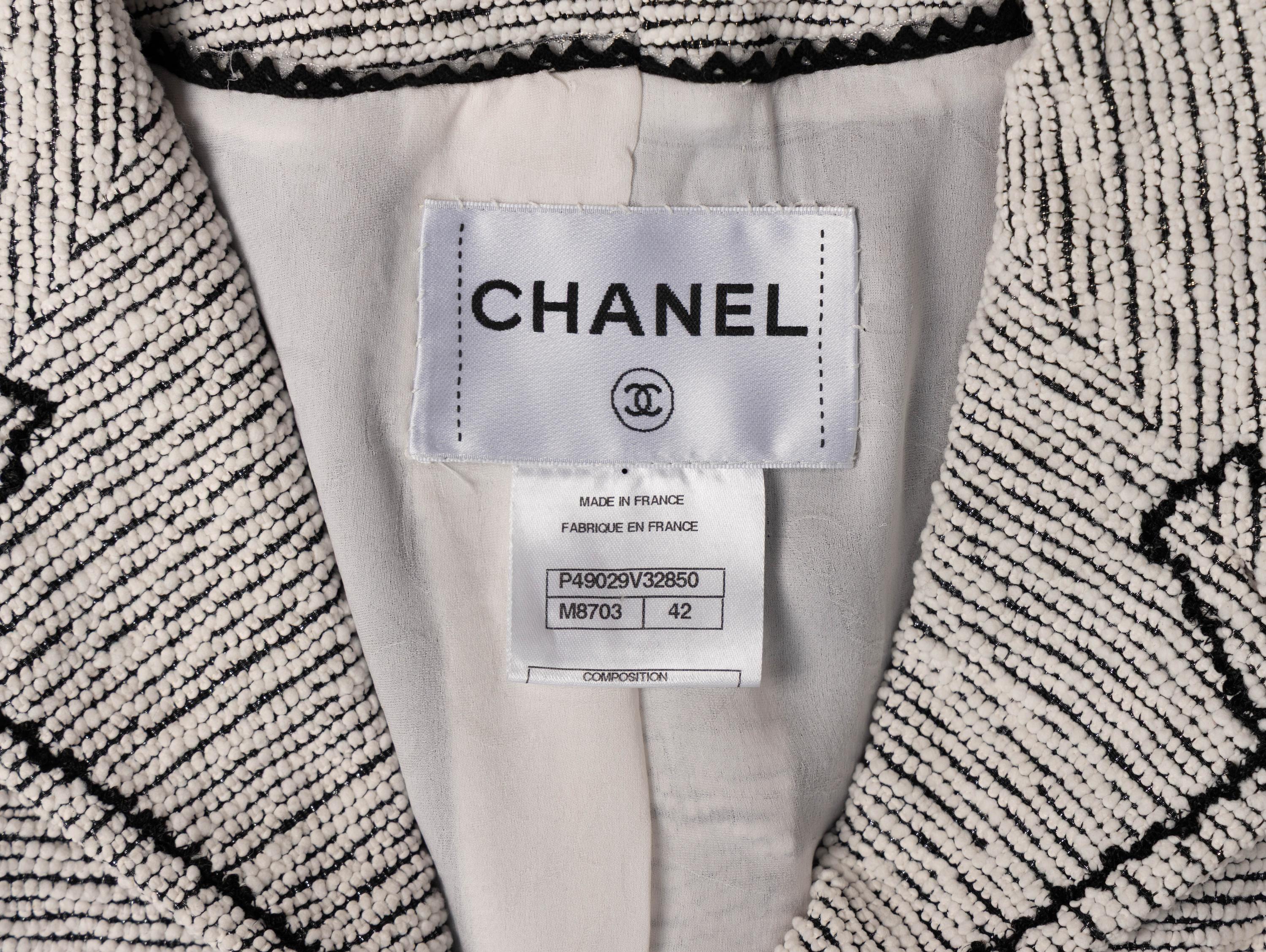 Chanel, White & Black Bouclé Tweed Jacket
